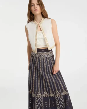 Matching Sets | Blouses & Tops | Emporio Sirenuse Aura Top with Calliope Embroidery White