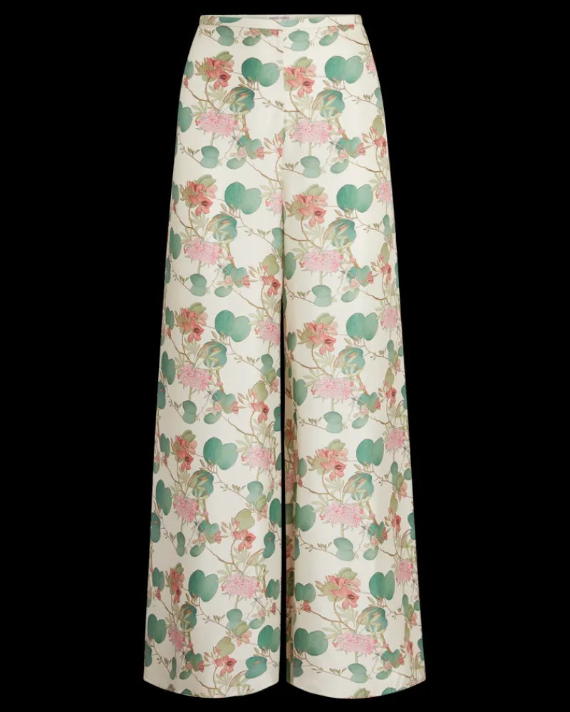 Matching Sets | Shorts & Pants | Emporio Sirenuse Blair Trousers in Dragonfly Print White