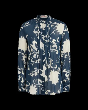 Blouses & Tops | Emporio Sirenuse Chiara Shirt in Flower Screen Print Blue