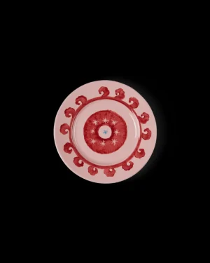 Suzani | Dessert Plates | Emporio Sirenuse Circle Dessert Plate PinkRed