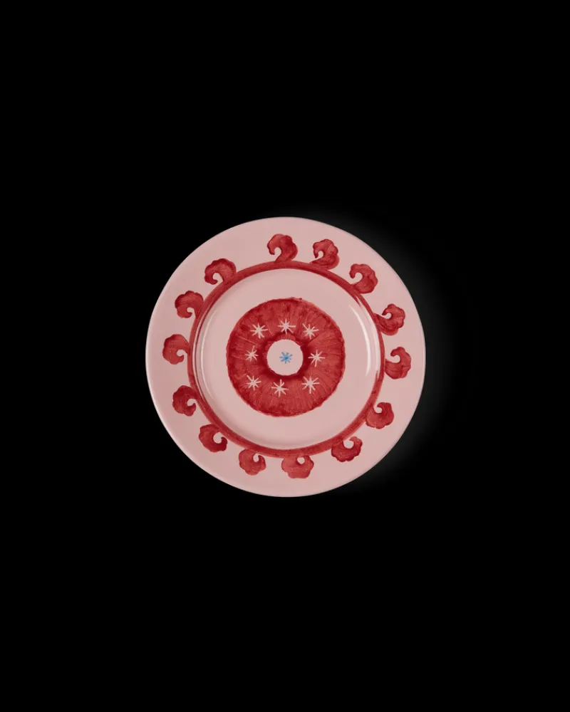 Suzani | Dessert Plates | Emporio Sirenuse Circle Dessert Plate PinkRed
