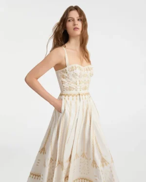 Dresses | Emporio Sirenuse Elida Dress with Calliope Embroidery White