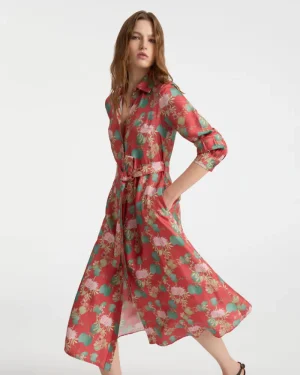 Dresses | Emporio Sirenuse Fabrizia Dress in Dragonfly Print Burgundy