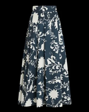 Matching Sets | Skirts | Emporio Sirenuse Flaminia Skirt in Flower Screen Print Blue