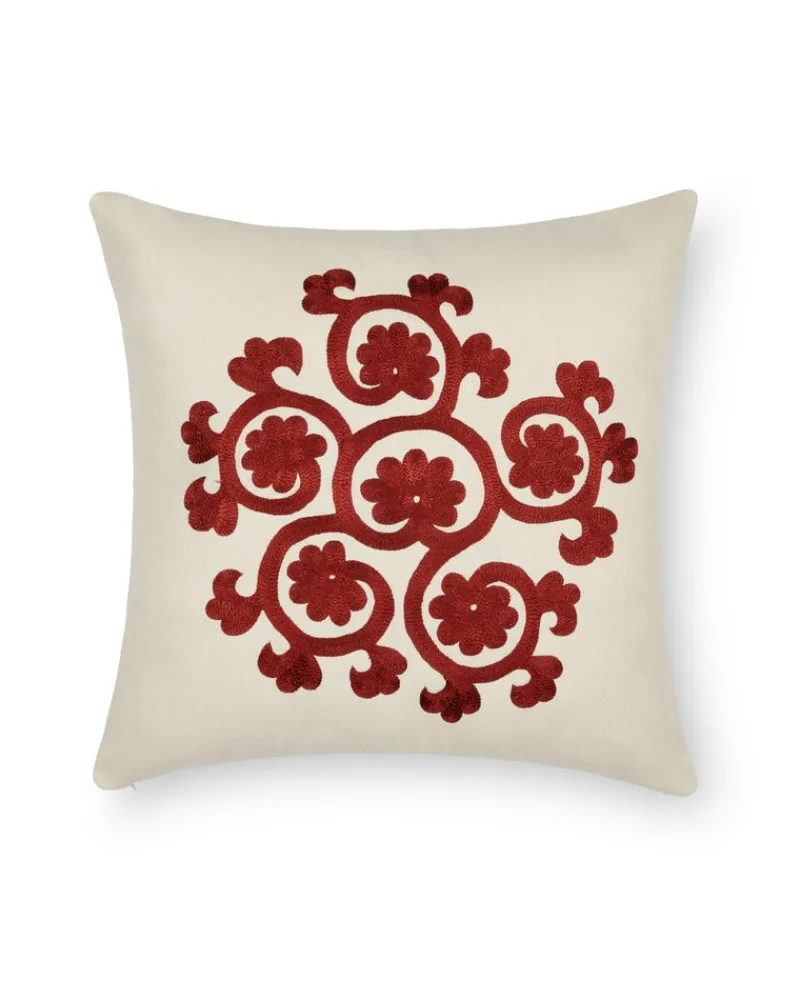 Pillow Cases | Emporio Sirenuse Flower Cushion Cover Rust
