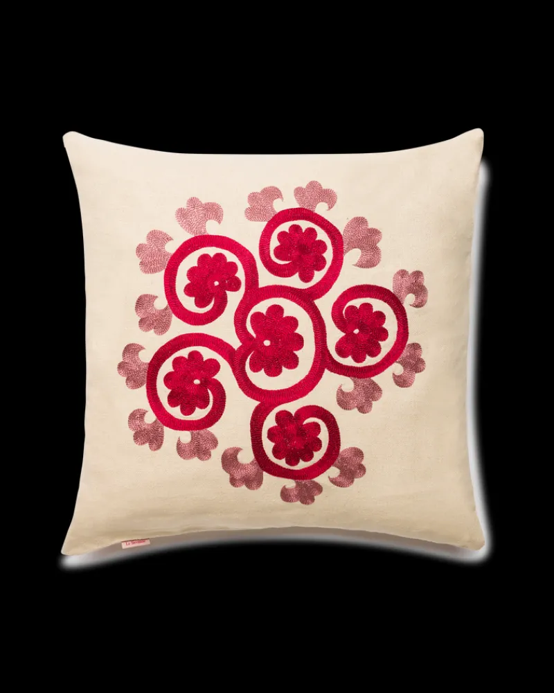 Pillow Cases | Emporio Sirenuse Flower Cushion Cover DarkRed