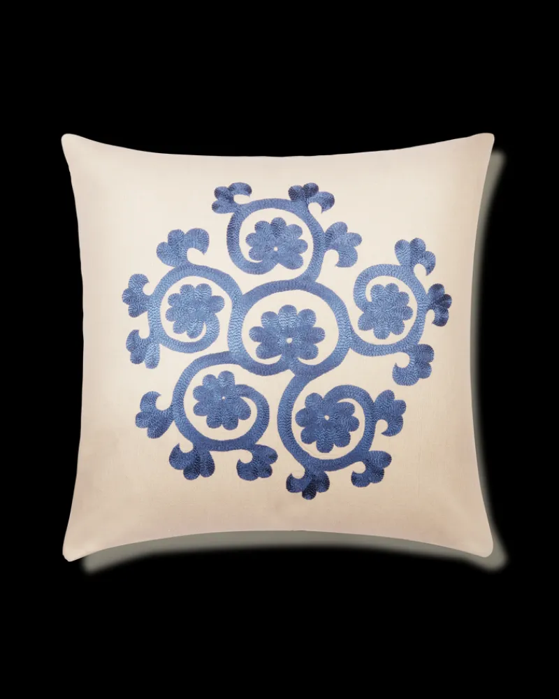Pillow Cases | Emporio Sirenuse Flower Cushion Cover LightBlue