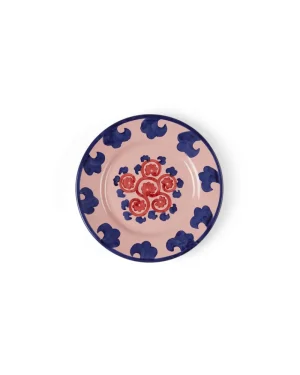 Suzani | Dessert Plates | Emporio Sirenuse Flower Dessert Plate PinkBlueRed