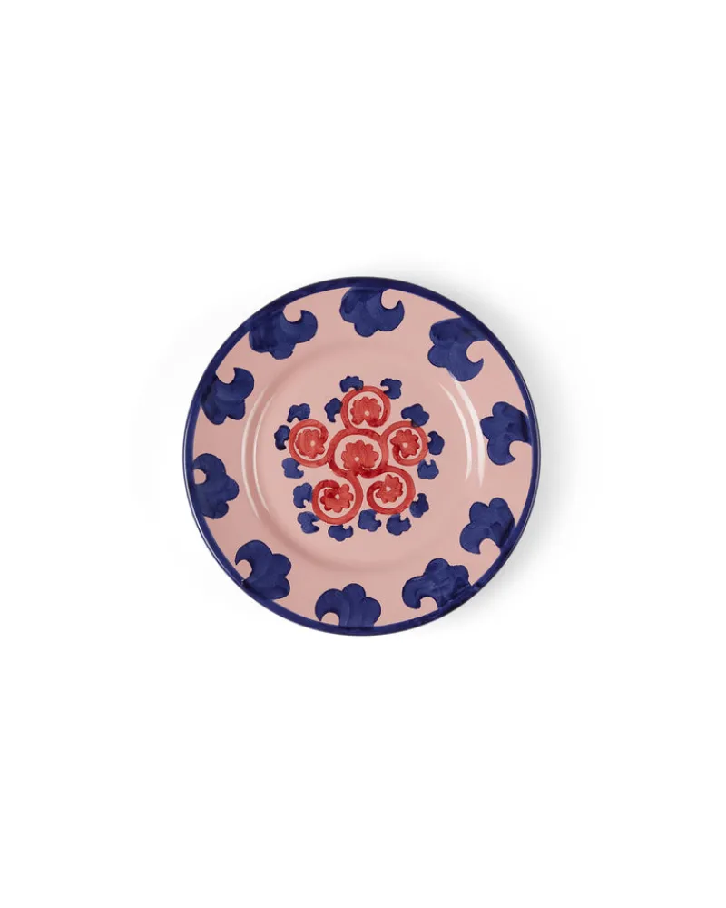 Suzani | Dessert Plates | Emporio Sirenuse Flower Dessert Plate PinkBlueRed