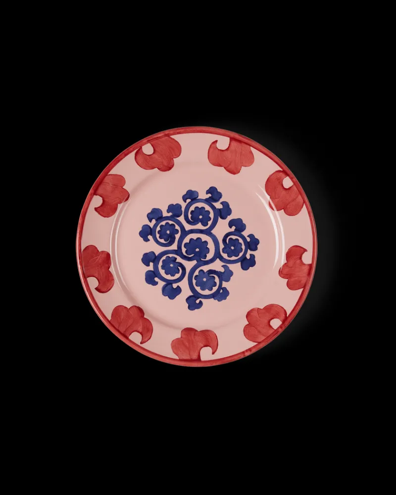 Suzani | Dinner Plates | Emporio Sirenuse Flower Dinner Plate PinkBlueRed
