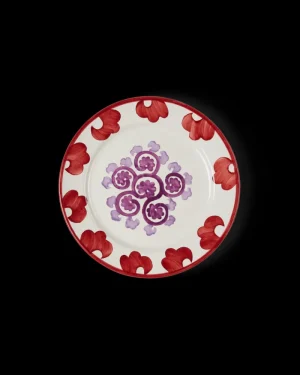 Suzani | Dinner Plates | Emporio Sirenuse Flower Dinner Plate WhitePurple