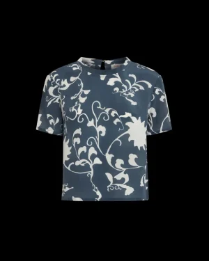 Matching Sets | Blouses & Tops | Emporio Sirenuse Gabrielle Top in Flower Screen Print Blue