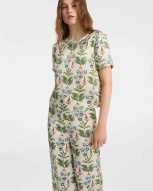 Matching Sets | Blouses & Tops | Emporio Sirenuse Gabrielle Top in Persian Botanic Print Ivory