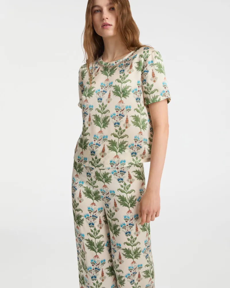 Matching Sets | Blouses & Tops | Emporio Sirenuse Gabrielle Top in Persian Botanic Print Ivory