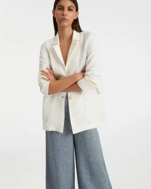 Blouses & Tops | Emporio Sirenuse Grace Jacket with Palm Embroidery White