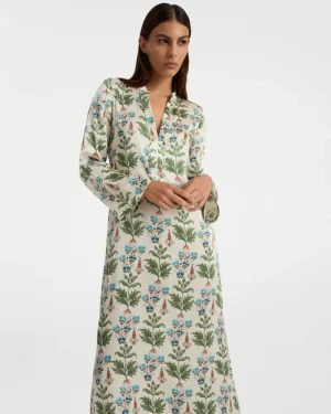 Caftans | Emporio Sirenuse Jenna Caftan in Persian Botanic Print Ivory