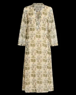 Caftans | Emporio Sirenuse Jenna Caftan in Shiny Persian Botanic Print Ivory