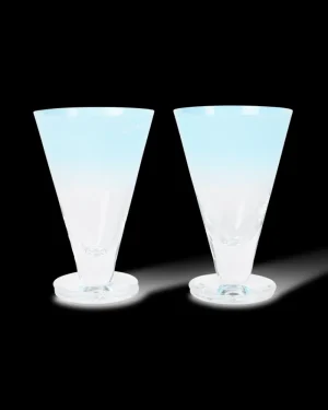Stem Glasses | Emporio Sirenuse Large Gradient Stemmed Glass Set of 2 Turquoise