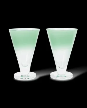 Stem Glasses | Emporio Sirenuse Large Gradient Stemmed Glass Set of 2 Green