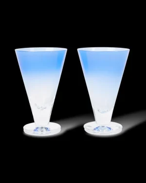 Stem Glasses | Emporio Sirenuse Large Gradient Stemmed Glass Set of 2 Blue