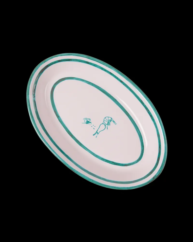 By The Pool - New Home Collection | Serving Plates | Emporio Sirenuse Large Shrimp Serving Plate Pink