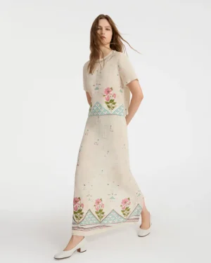 Skirts | Emporio Sirenuse Laurelle Skirt in Indian Rose Print White