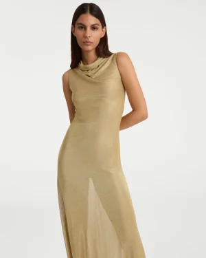 Dresses | Emporio Sirenuse Matilde Dress in Metallic Jersey Gold