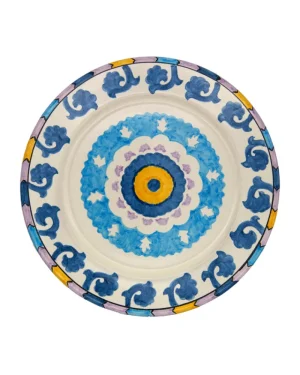 Suzani | Charger Plates | Emporio Sirenuse New Circle Charger Plate White Blue WhiteBlue