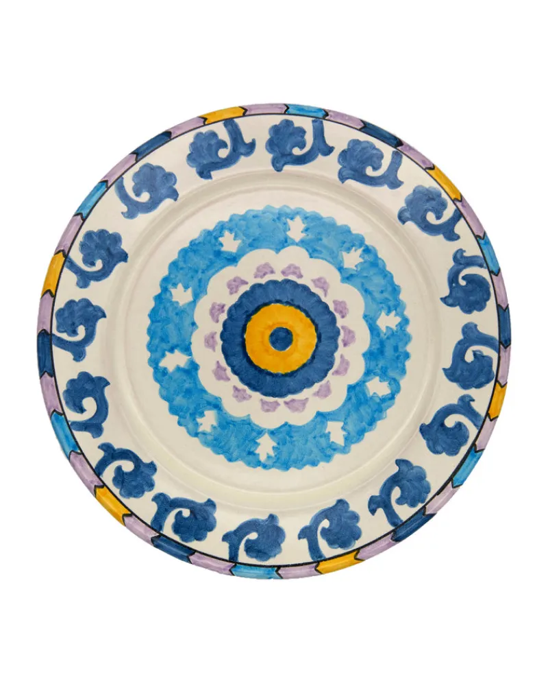 Suzani | Charger Plates | Emporio Sirenuse New Circle Charger Plate White Blue WhiteBlue