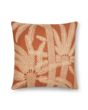 Pillow Cases | Emporio Sirenuse Palm Cushion Cover Terracotta