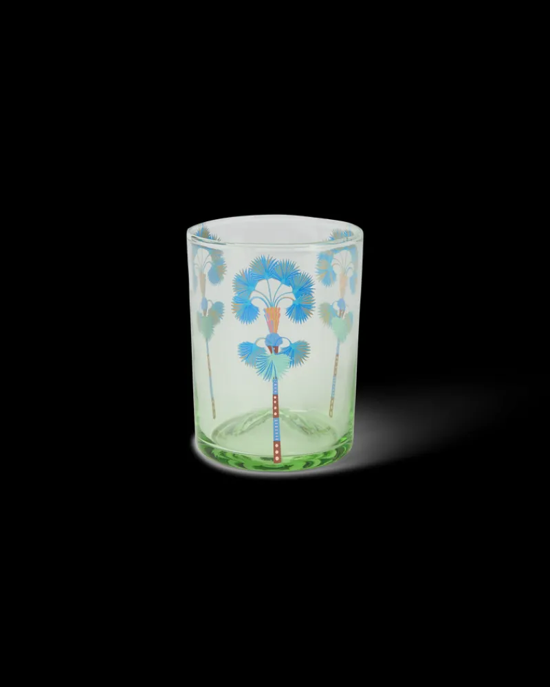 Tumblers | Emporio Sirenuse Palm Tumbler Glass Green
