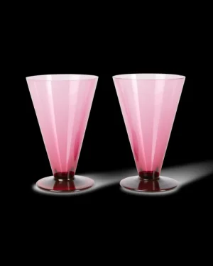 Stem Glasses | Emporio Sirenuse Small Coloured Stemmed Glass Set of 2 Pink