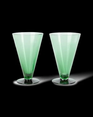 Stem Glasses | Emporio Sirenuse Small Coloured Stemmed Glass Set of 2 Green