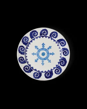 Suzani | Dinner Plates | Emporio Sirenuse Sun Dinner Plate WhiteBlue