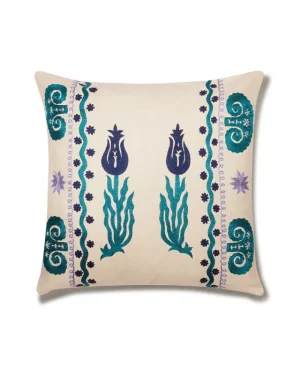 Pillow Cases | Emporio Sirenuse Tulip Cushion Cover BlueRed