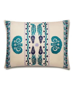 Pillow Cases | Emporio Sirenuse Tulip Cushion Cover Turquoise